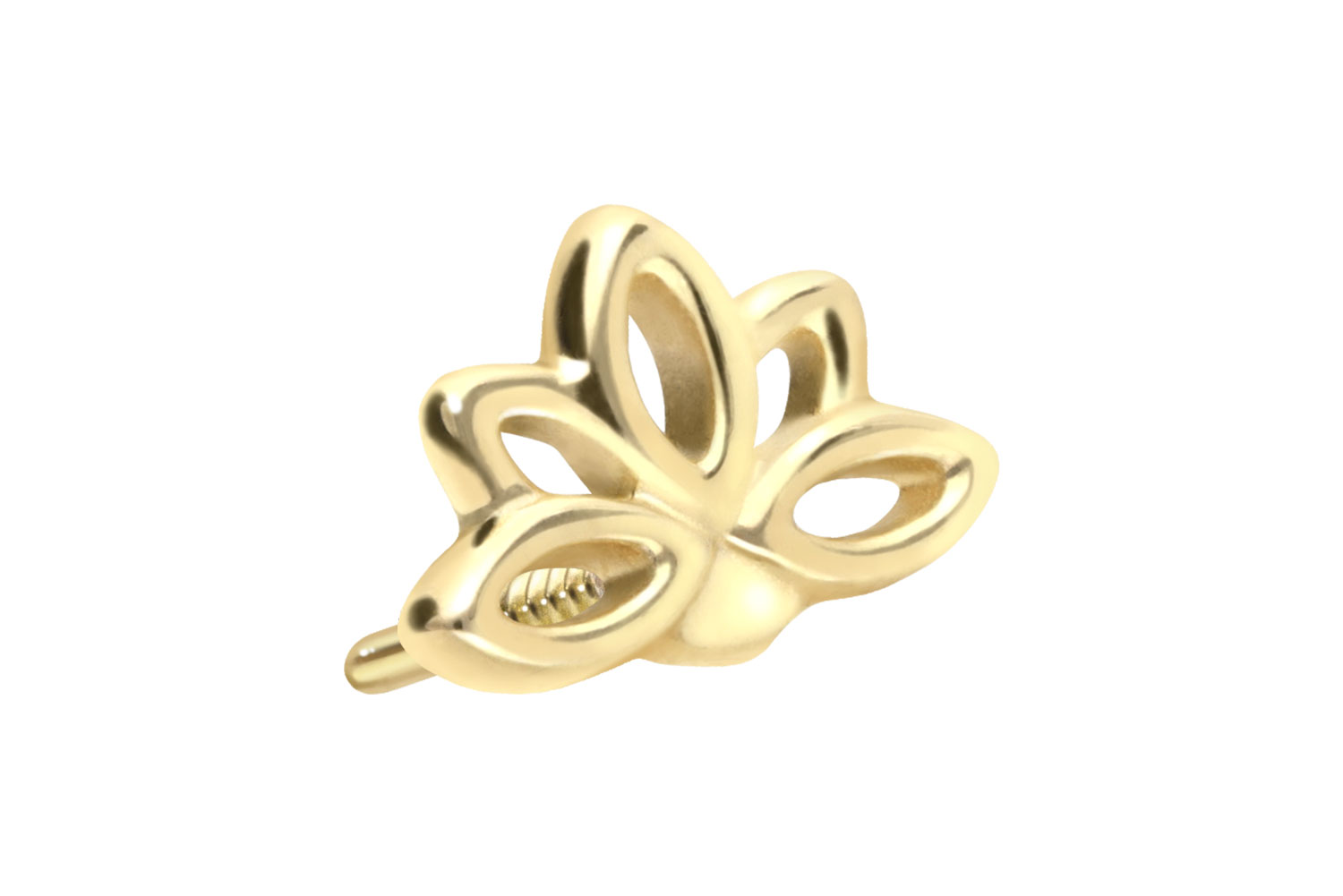 14 Karat Gold Schraubaufsatz mit Außengewinde LOTUSBLÜTE von Piercingline